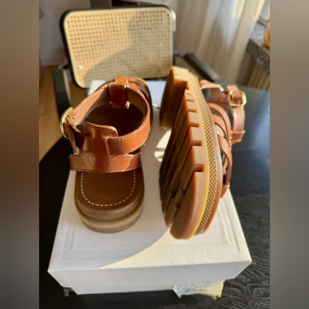 Celine Triomphe Leather Sandals - Picture 6 of 6